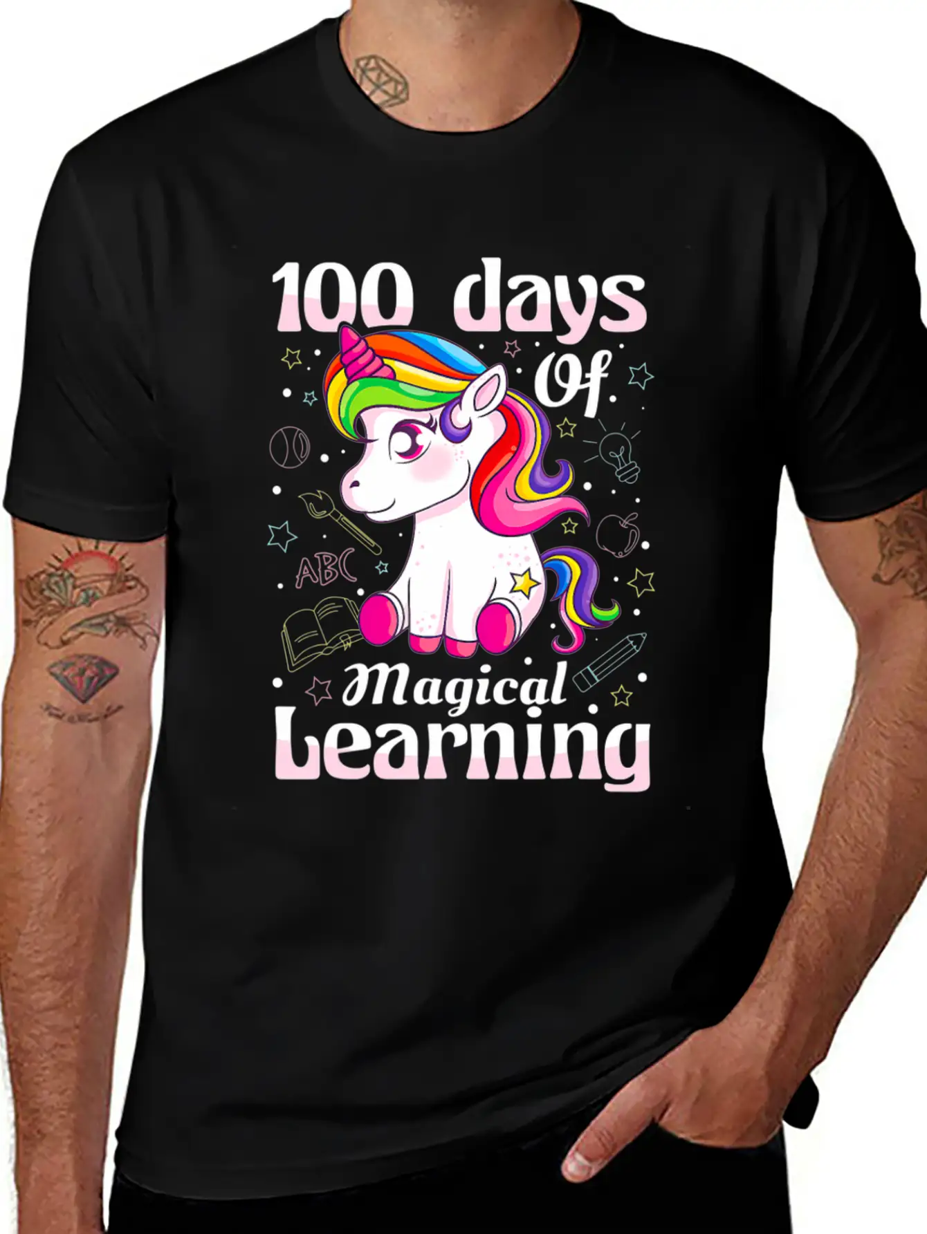 100 Days Of Magical Learning 100Th Day Of School Timeless Short Sleeve Tee – Comfy And Minimalist Design
