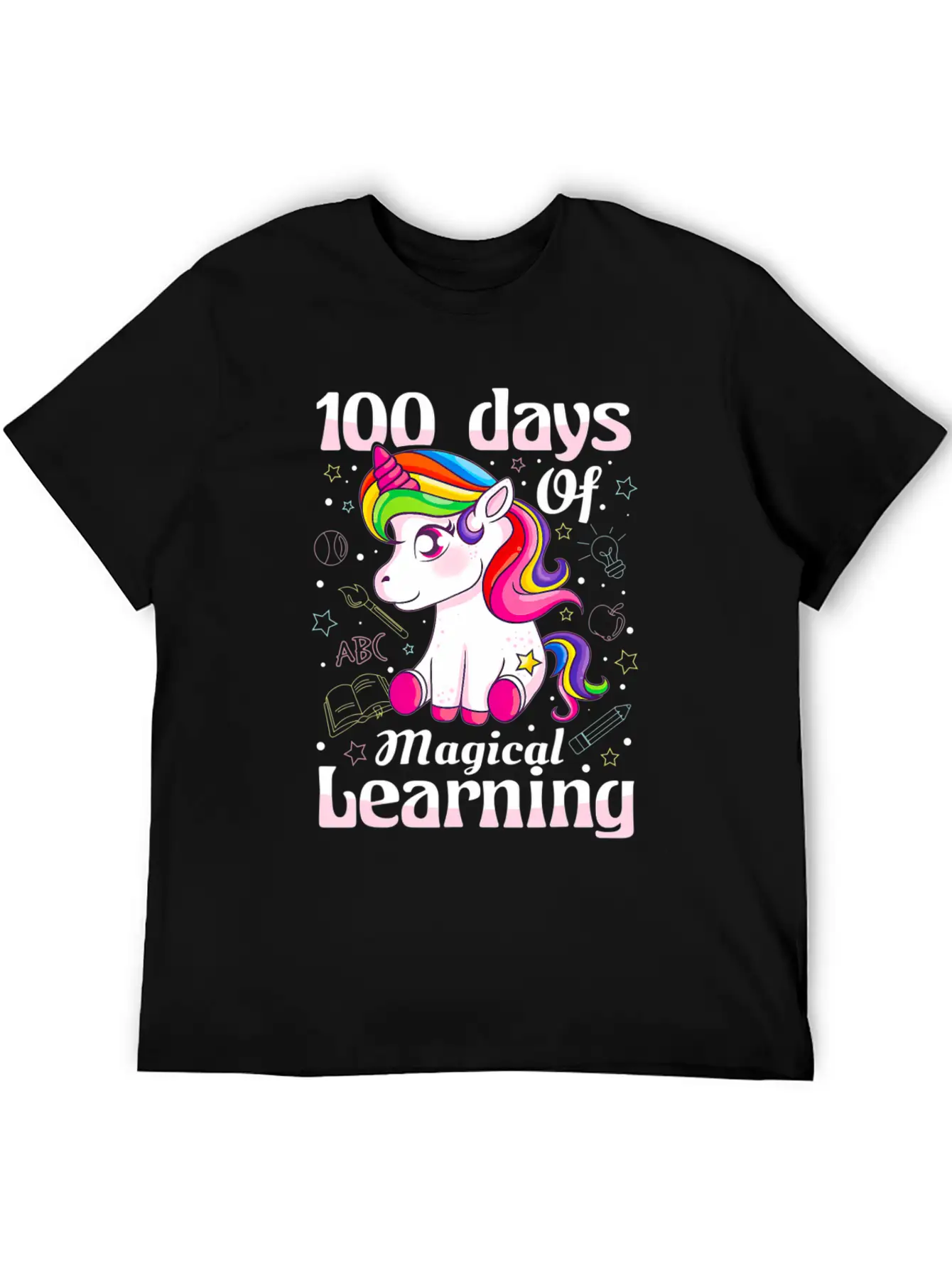 100 Days Of Magical Learning 100Th Day Of School Timeless Short Sleeve Tee – Comfy And Minimalist Design