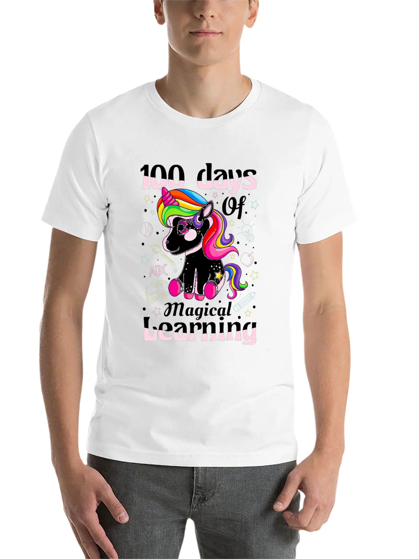 100 Days Of Magical Learning 100Th Day Of School Timeless Short Sleeve Tee – Comfy And Minimalist Design