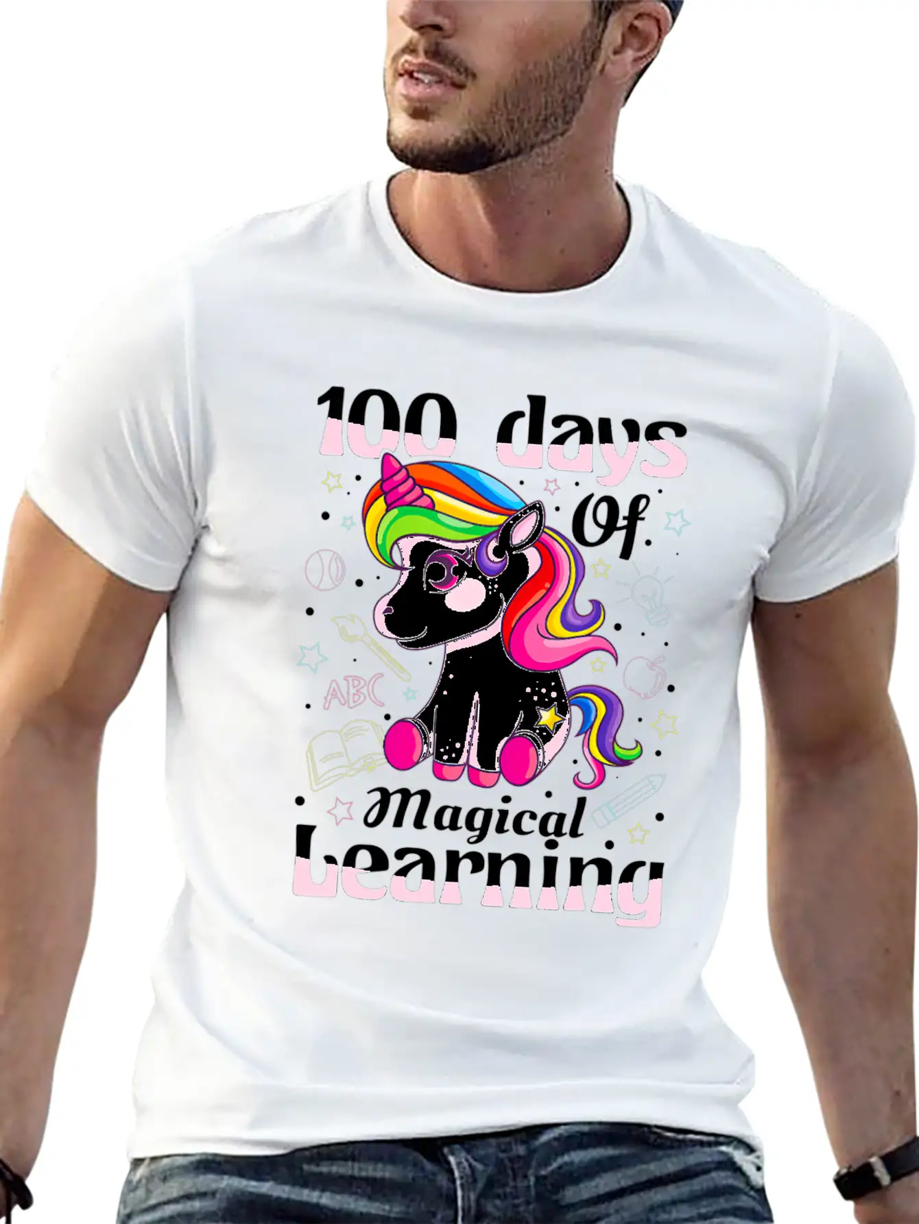 100 Days Of Magical Learning 100Th Day Of School Timeless Short Sleeve Tee – Comfy And Minimalist Design