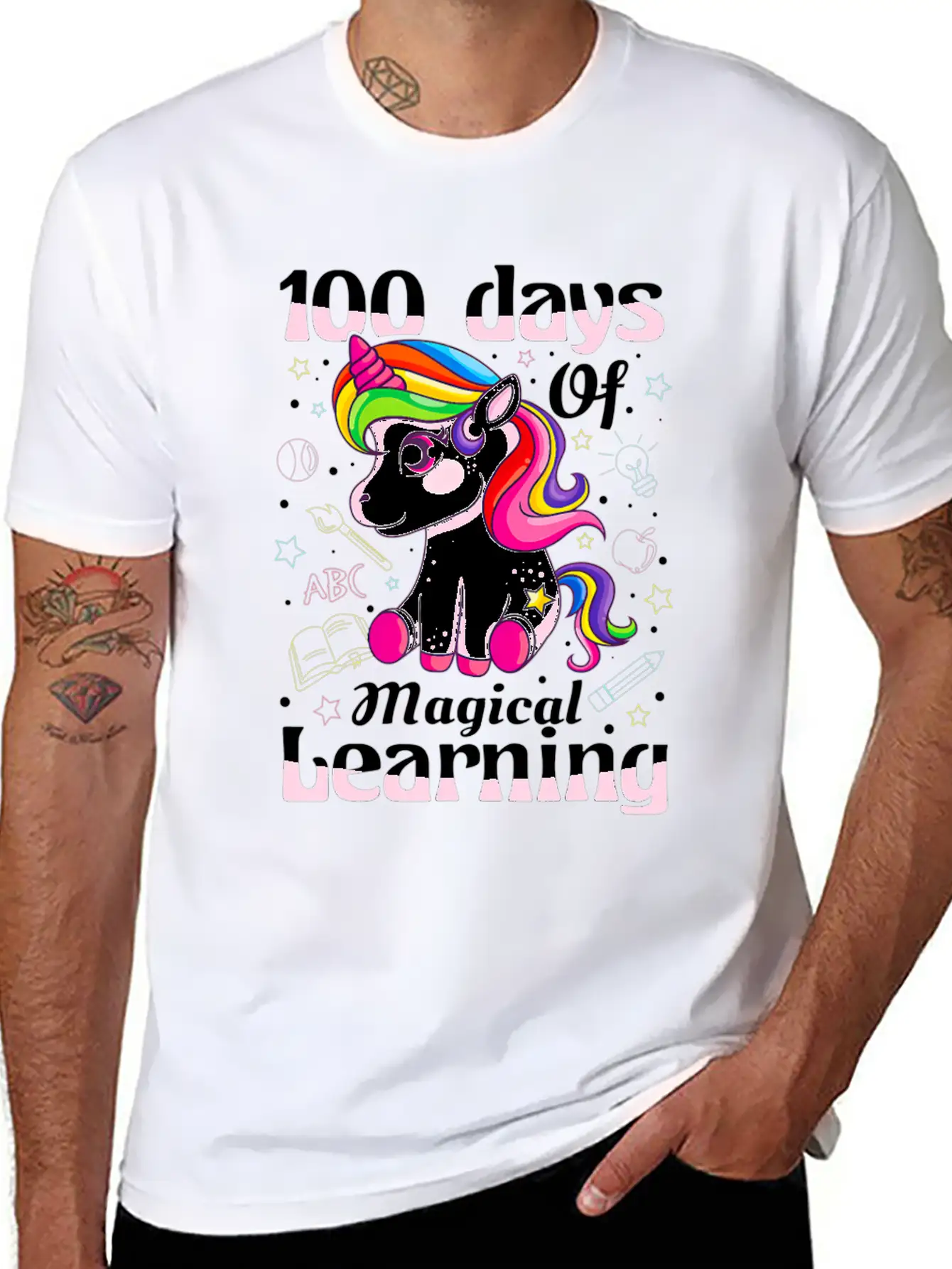 100 Days Of Magical Learning 100Th Day Of School Timeless Short Sleeve Tee – Comfy And Minimalist Design