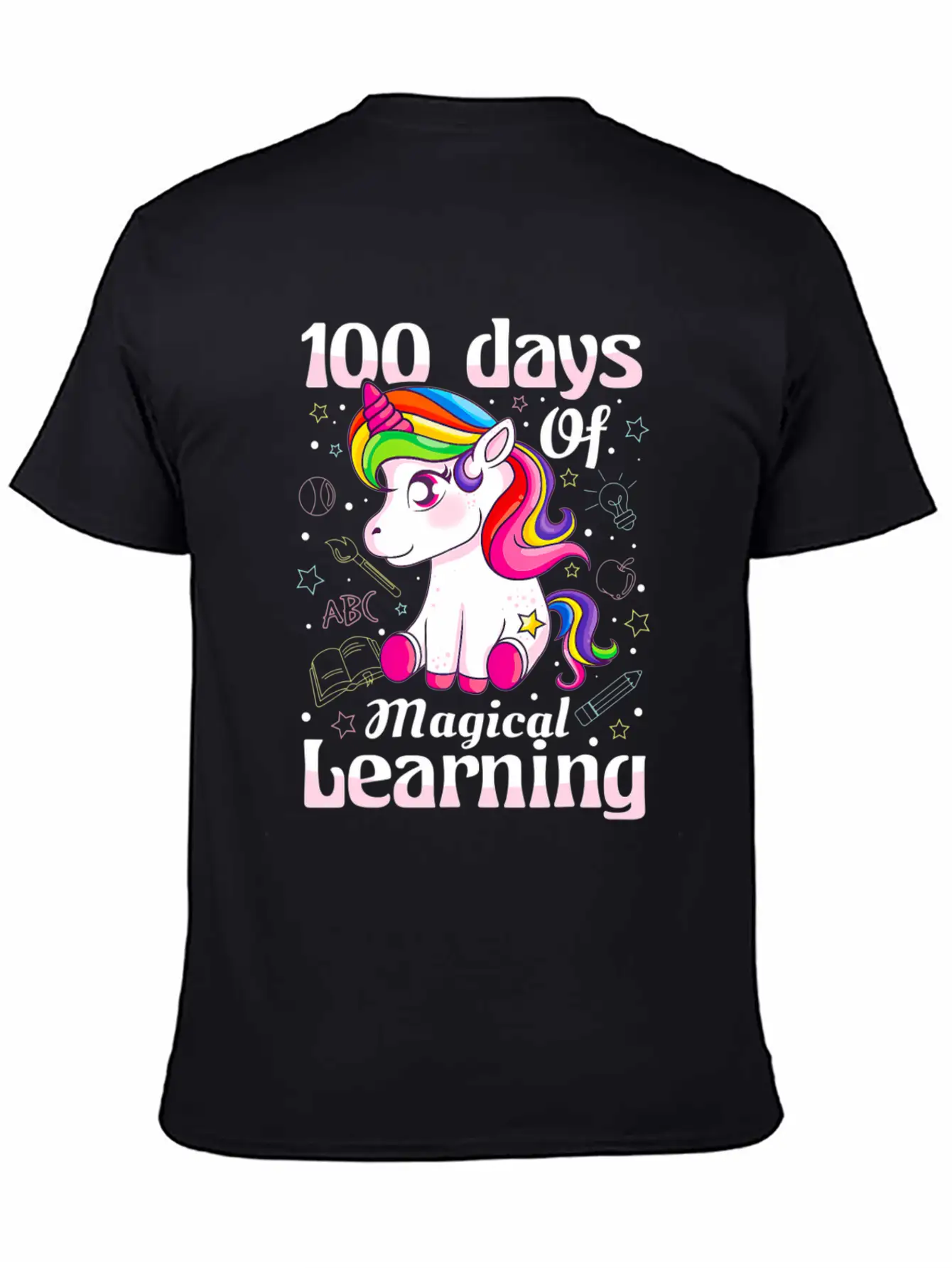 100 Days Of Magical Learning 100Th Day Of School Timeless Short Sleeve Tee – Comfy And Minimalist Design