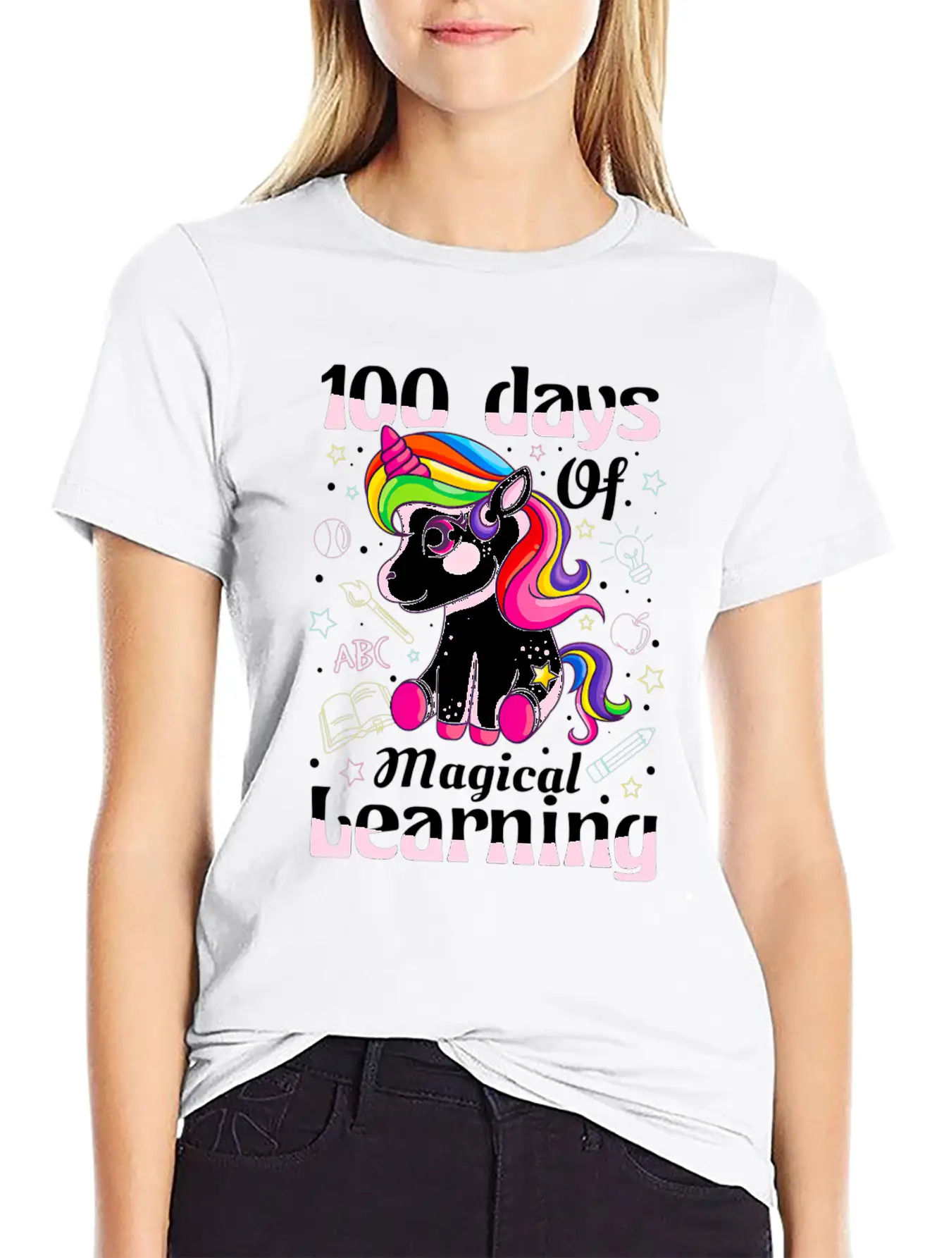 100 Days Of Magical Learning 100Th Day Of School Timeless Short Sleeve Tee – Comfy And Minimalist Design