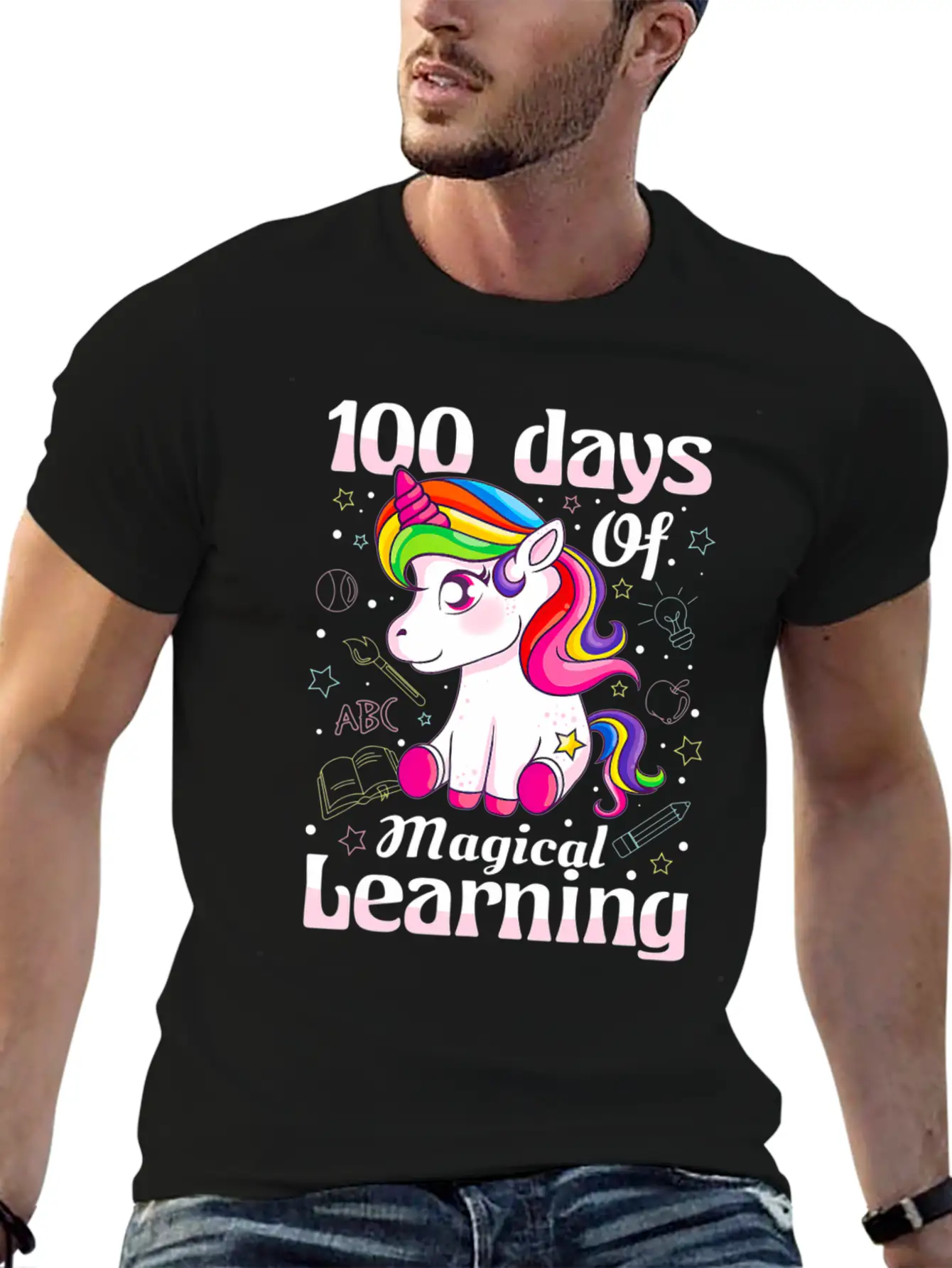 100 Days Of Magical Learning 100Th Day Of School Timeless Short Sleeve Tee – Comfy And Minimalist Design