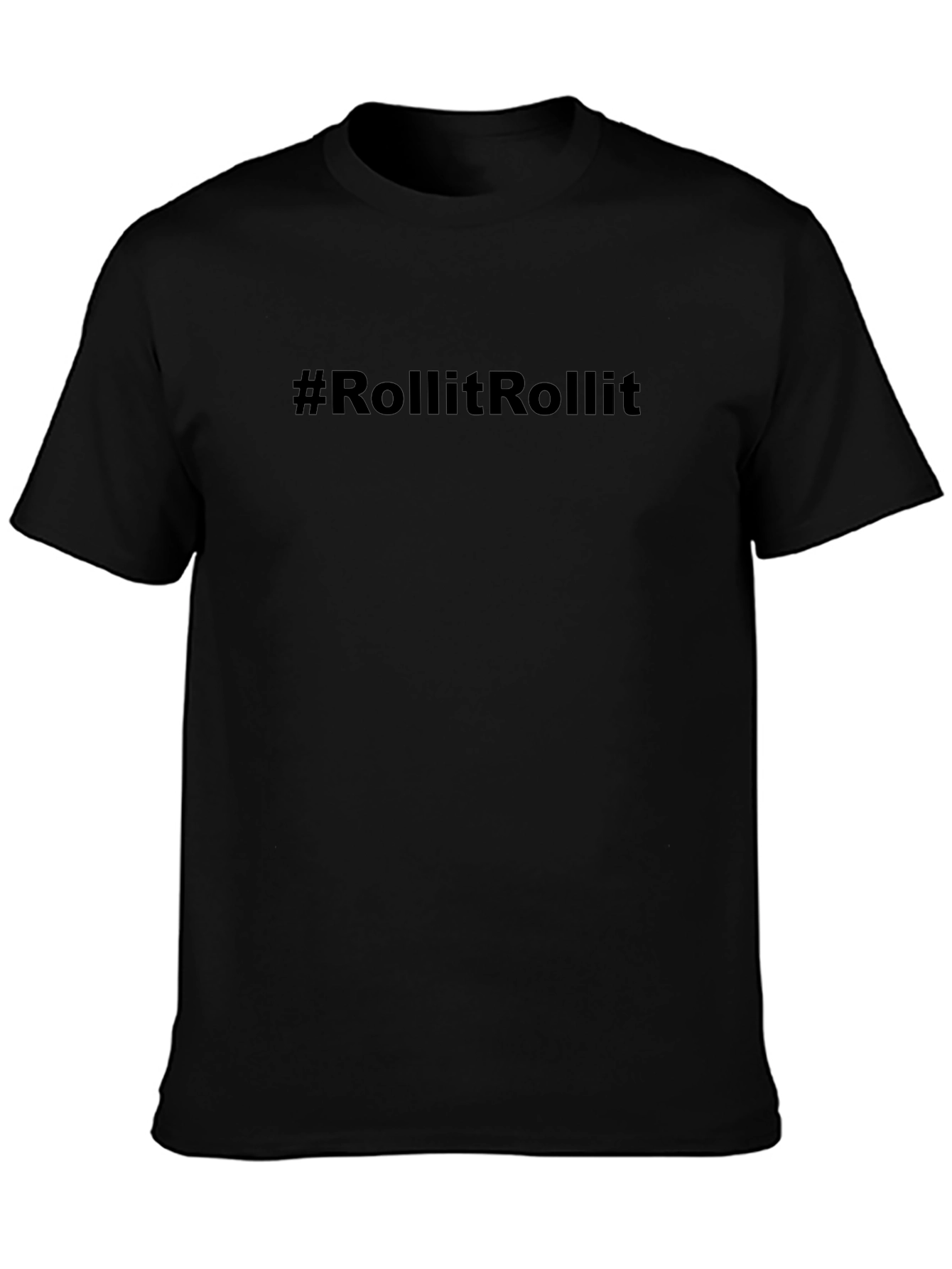 #RollItRollIt Black Graphic Tee - Trendy Casual Style