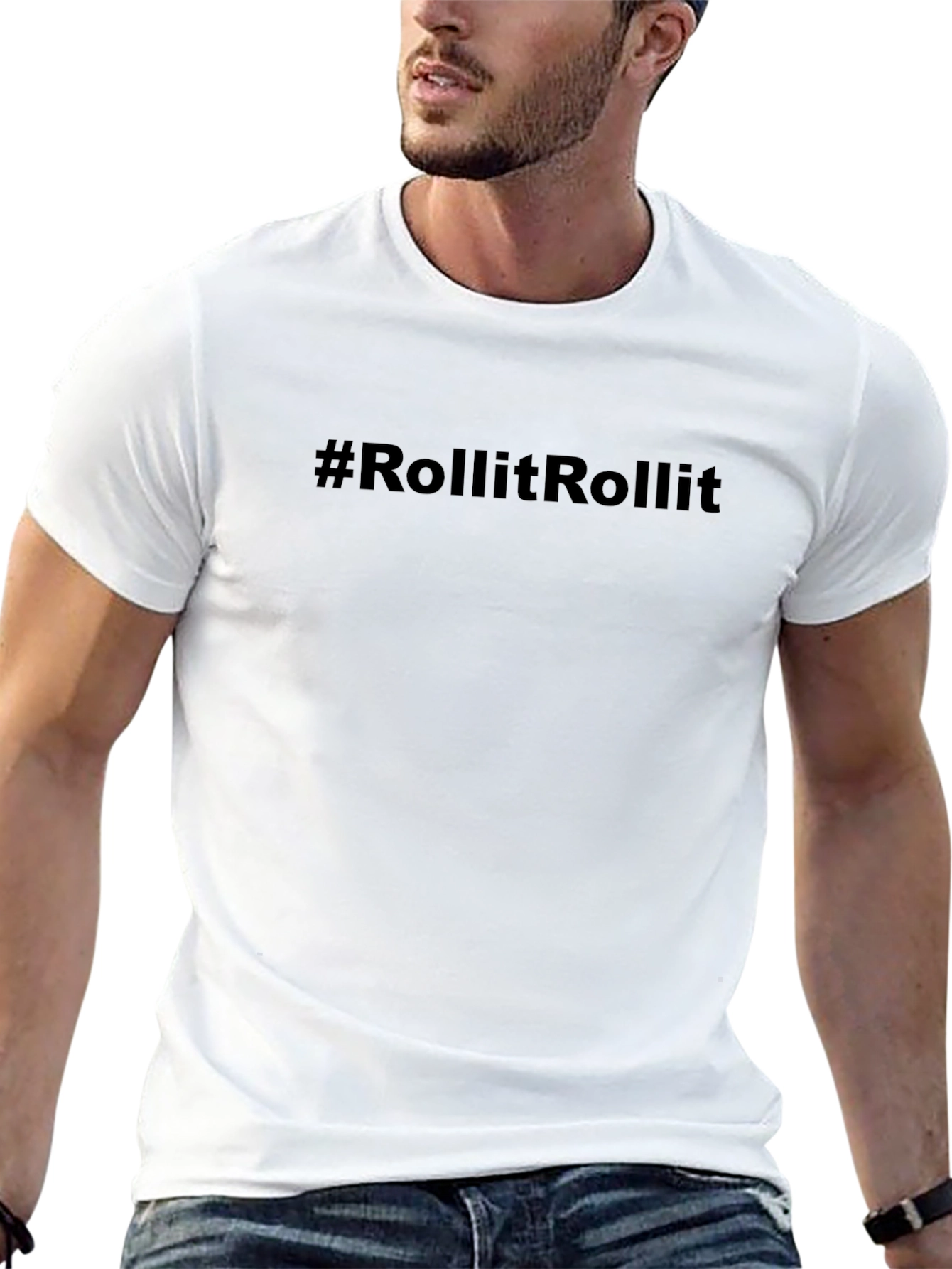 #RollItRollIt Black Graphic Tee - Trendy Casual Style
