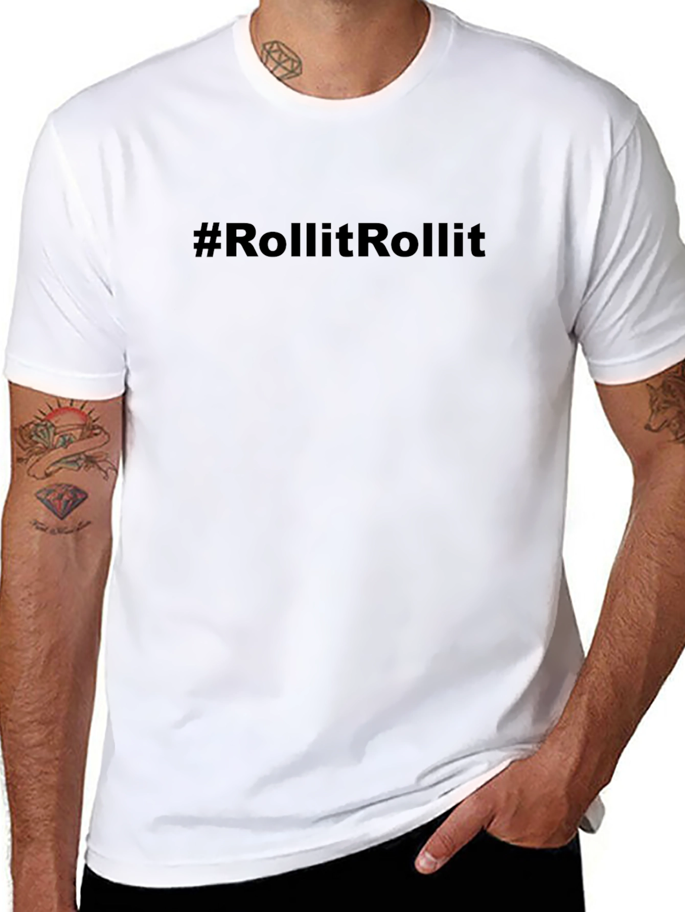#RollItRollIt Black Graphic Tee - Trendy Casual Style