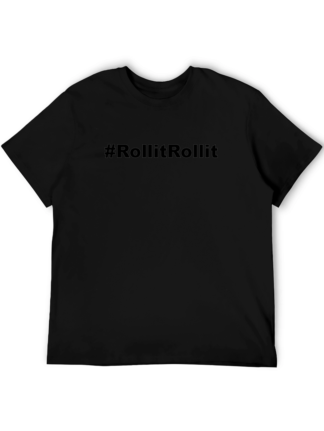 #RollItRollIt Black Graphic Tee - Trendy Casual Style