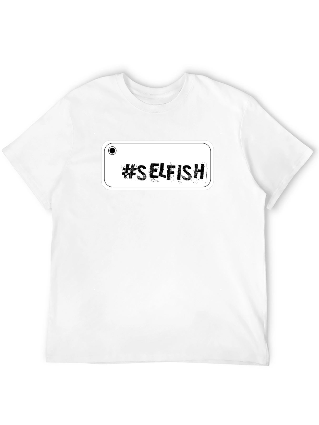 #Selfish Graphic Black Tee - Edgy Casual Style