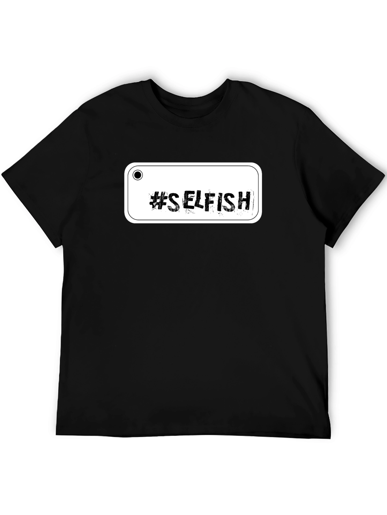 #Selfish Graphic Black Tee - Edgy Casual Style