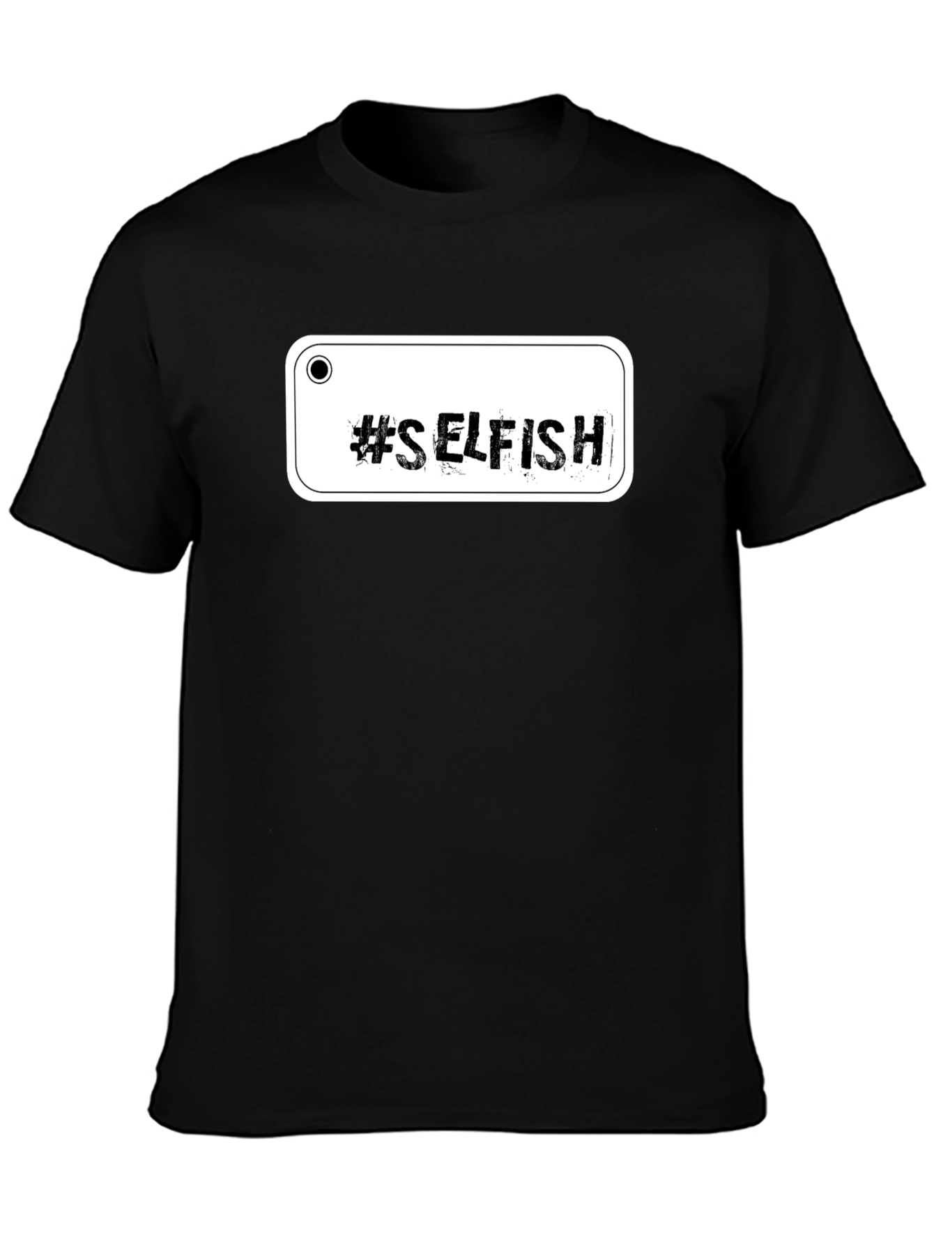 #Selfish Graphic Black Tee - Edgy Casual Style
