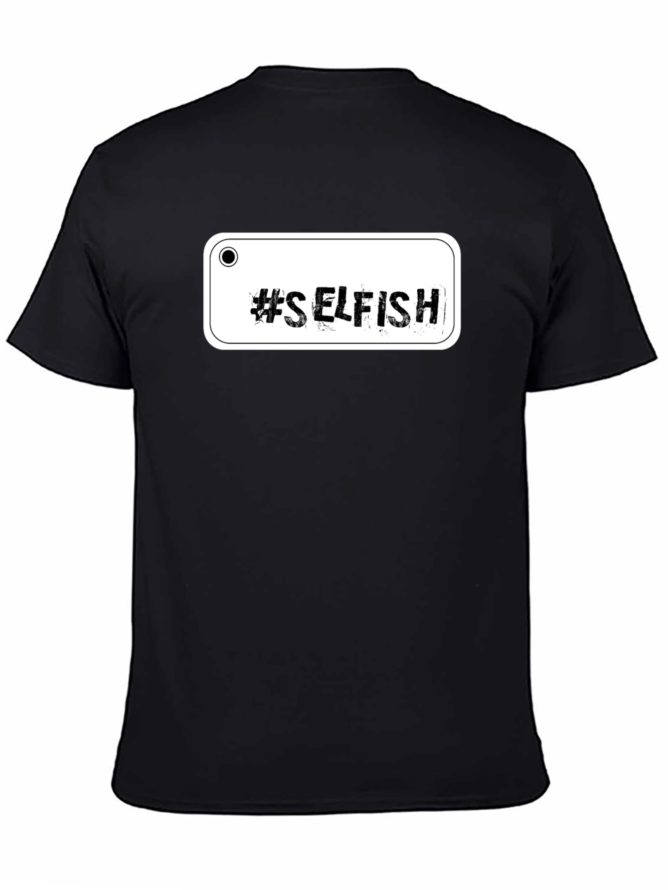 #Selfish Graphic Black Tee - Edgy Casual Style
