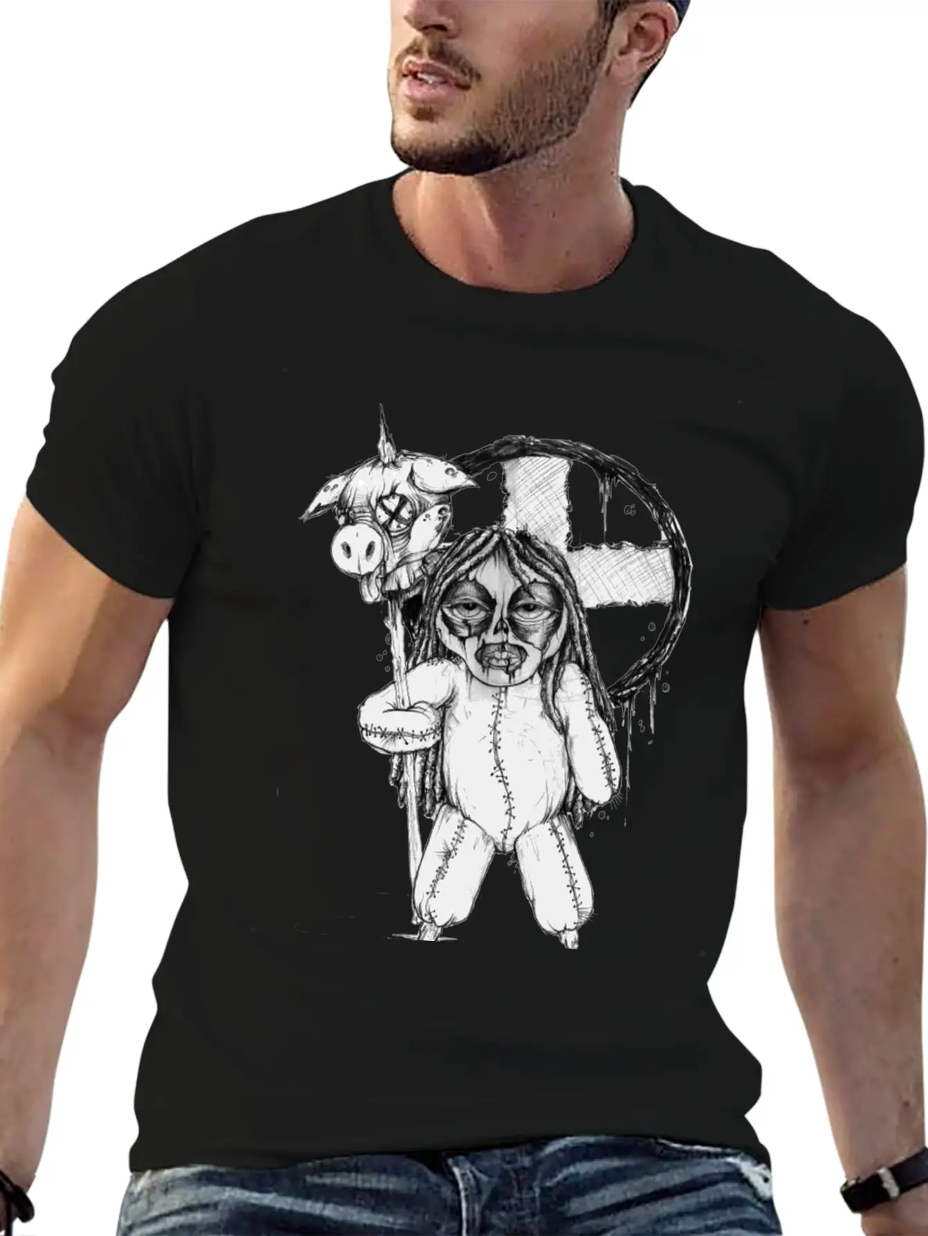 (pighead) Comfortable Minimalist Graphic Tee – Summer Style Essential