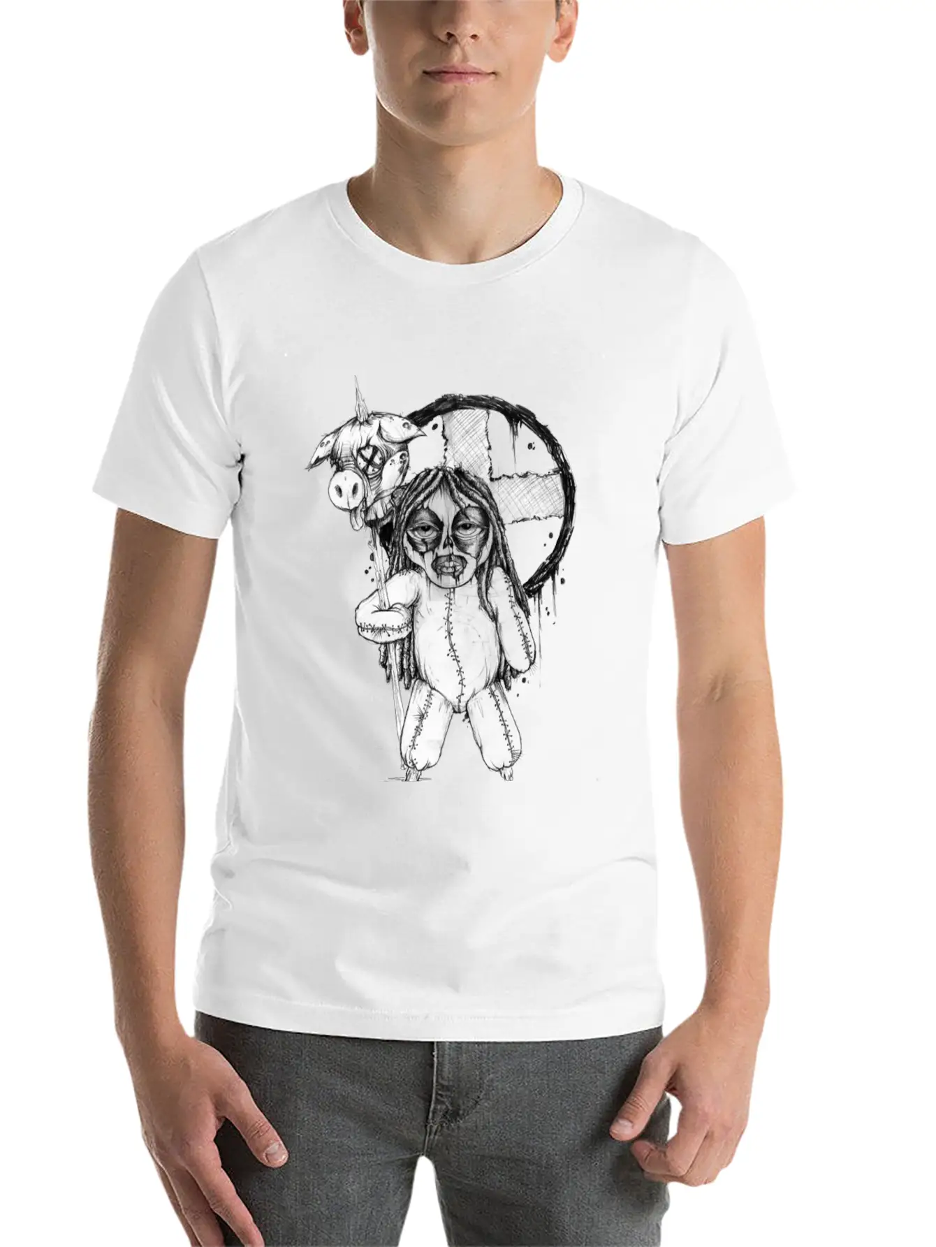 (pighead) Comfortable Minimalist Graphic Tee – Summer Style Essential