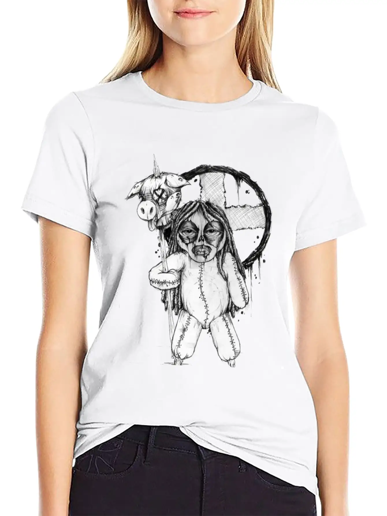 (pighead) Comfortable Minimalist Graphic Tee – Summer Style Essential