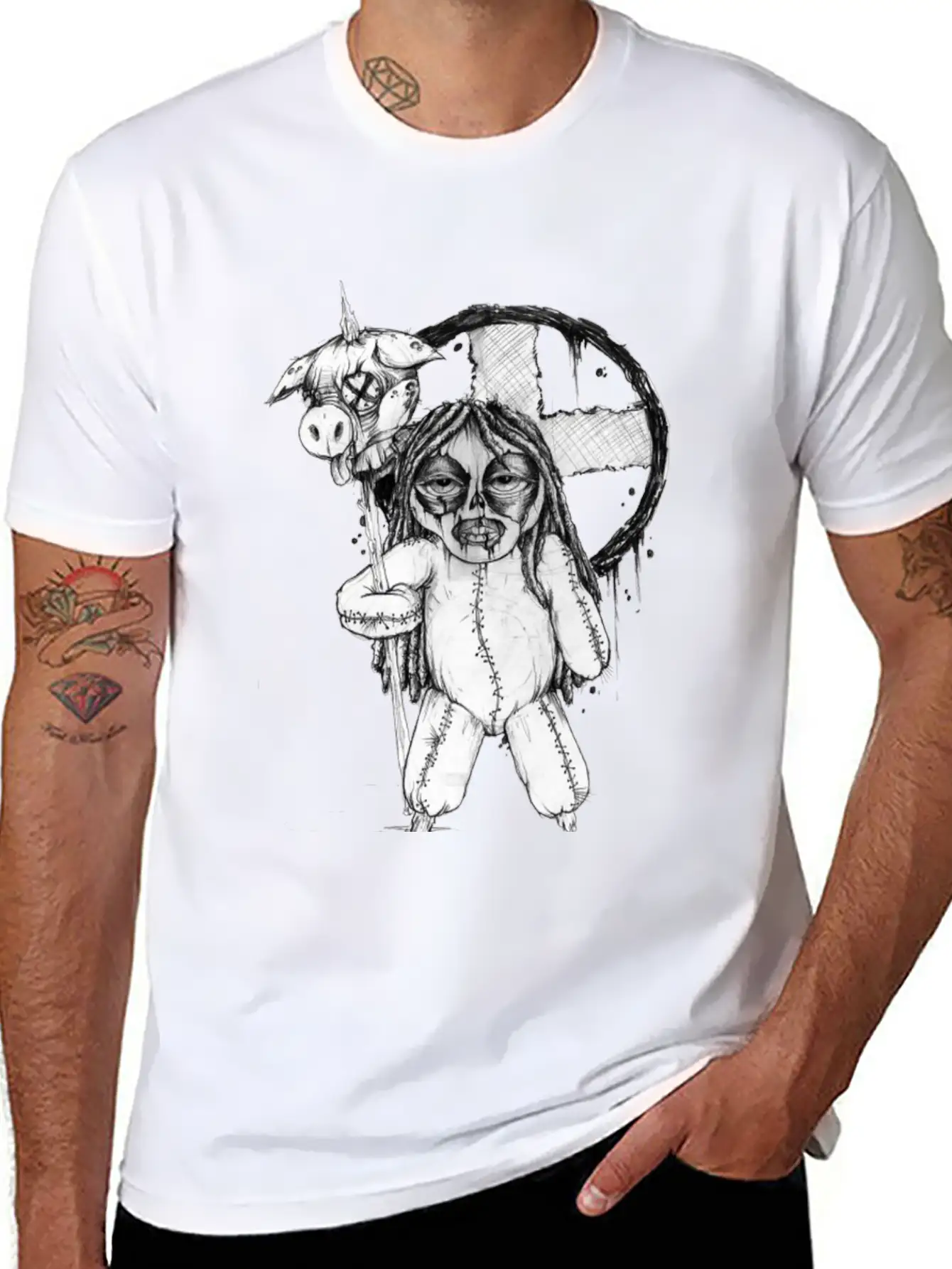 (pighead) Comfortable Minimalist Graphic Tee – Summer Style Essential