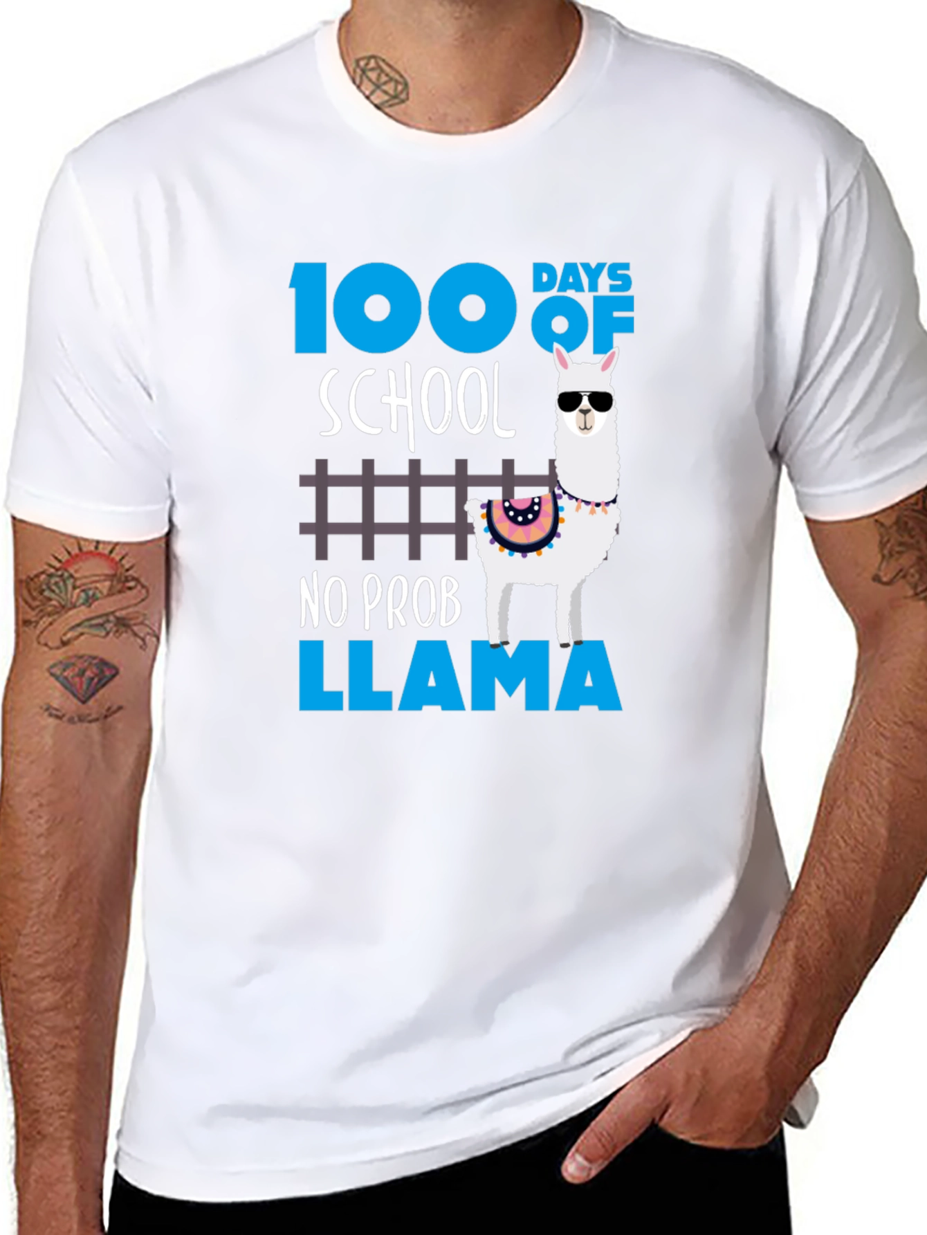 100 Days of School No Prob Llama Graphic Tee