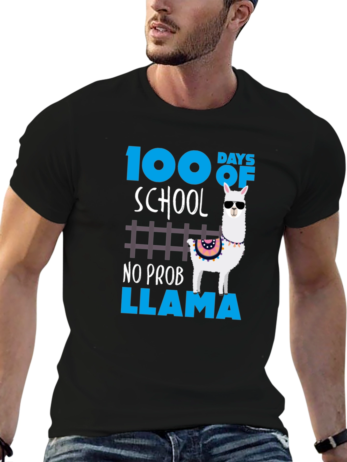 100 Days of School No Prob Llama Graphic Tee