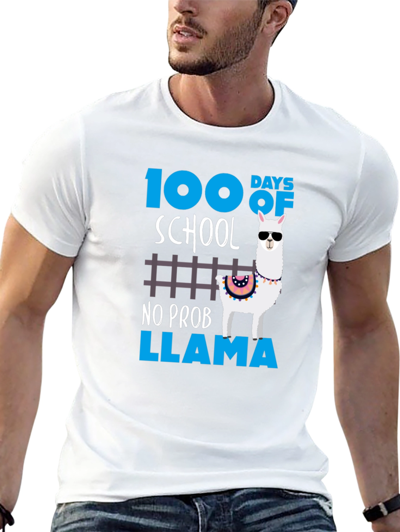 100 Days of School No Prob Llama Graphic Tee