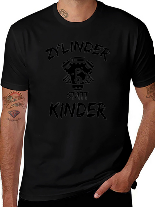 Zylinder Statt Kinder T-Shirt - Black Graphic Tee