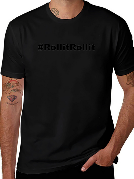 #RollItRollIt Black Graphic Tee - Trendy Casual Style