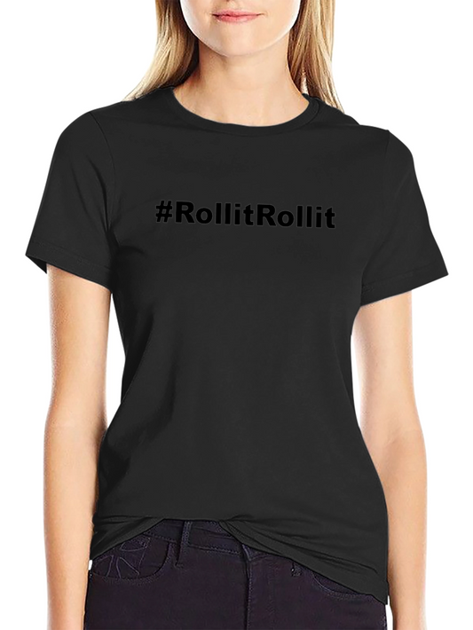 #RollItRollIt Black Graphic Tee - Trendy Casual Style