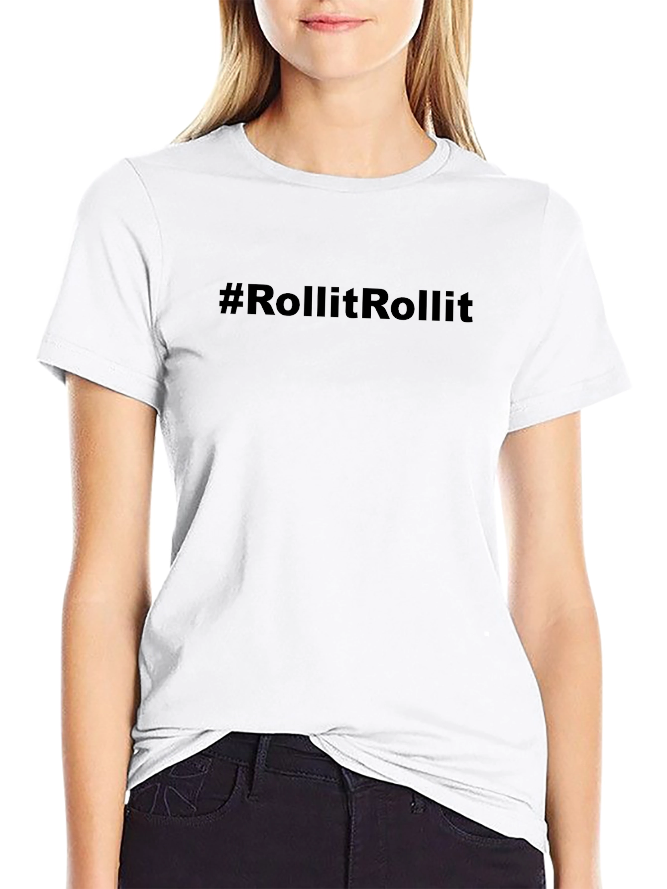 #RollItRollIt Black Graphic Tee - Trendy Casual Style