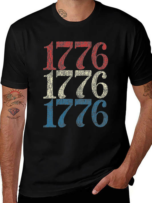 1776 Distressed Graphic T-Shirt - Patriotic Tee