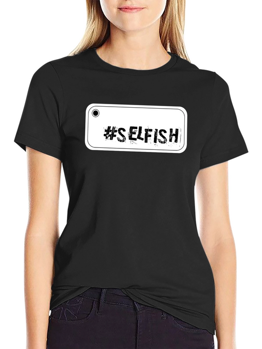#Selfish Graphic Black Tee - Edgy Casual Style