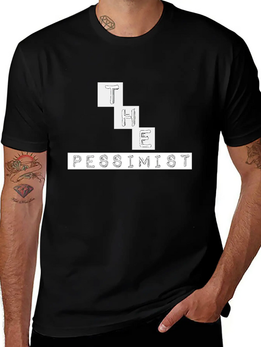 "The Pessimist" Abstract Design Relaxed Everyday Tee – Lightweight And Durable Cotton